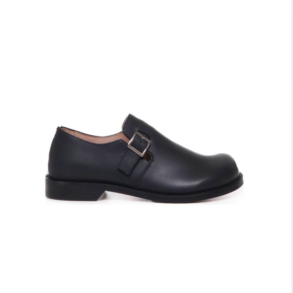 Loewe Black Campo Buckle Derby Men’s Shoe In Calfskin
